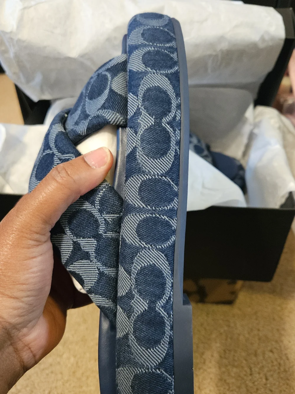 Coach Penelope Signature C Denim Sandal